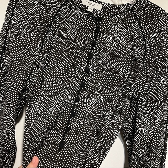 Equipment Femme Abelina Belted Dress True Black Sandshell Size 8 P1 - Picture 5 of 9